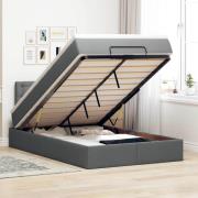 vidaXL Ottoman säng med madrass mörkgrå 120x200 cm tyg