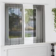 vidaXL Voile gardiner med stångfickor 2 st svart