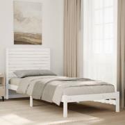 vidaXL Sängram utan madrass extra lång vit 90x220 cm massivt trä