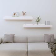 vidaXL Väggskåp 2 st vit 80x12x9 cm massiv furu