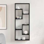 vidaXL Vägghylla svart ek 36x16x90 cm konstruerat trä