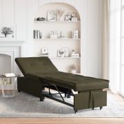 vidaXL Bäddsoffa 3-i-1 Utdragbar Design Mörkgrå Faux Suede Läder