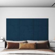 vidaXL Väggpaneler 12 st blå 60x30 cm sammet 2,16 m²