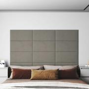 vidaXL Väggpaneler 12 st ljusgrå 60x30 cm tyg 2,16 m²