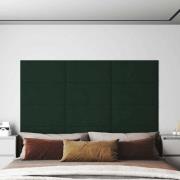 vidaXL Väggpaneler 12 st mörkgrön 60x30 cm sammet 2,16 m²