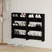 vidaXL Väggskoskåp 2 pcs Svart ek 60 x 18 x 60 cm Konstruerat trä