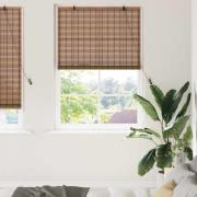 vidaXL Rullgardin med gardiner Brun 110 x 220 cm Bambu