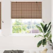 vidaXL Fönsterpersienn med gardiner Brun 140 x 220 cm Bambu