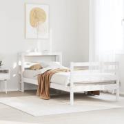 vidaXL Sängram utan madrass vit 90x200 cm massiv furu