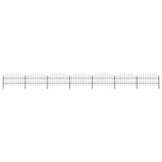 vidaXL Trädgårdsstaket med spjutspets stål 1248x100 cm svart