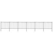 vidaXL Trädgårdsstaket med bågeöverdel stål 1070x150 cm svart