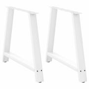 vidaXL Matbordsben A-formade 2 st vita 90x(72-73) cm stål