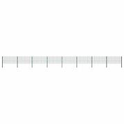 vidaXL Stängselpanel med stolpar järn 13,6x0,8 m grön