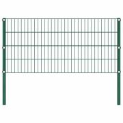 vidaXL Staketpanel med stolpar järn 176,5x80 cm grön