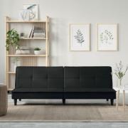 vidaXL Bäddsoffa svart tyg