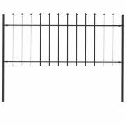 vidaXL Trädgårdsstaket med spjutspets stål 181x80 cm svart