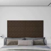 vidaXL Väggpaneler 12 st brun 90x30 cm konstläder 3,24 m²