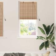 vidaXL Rullgardin med gardiner Ljusbrun 90 x 160 cm Bambu