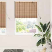 vidaXL Rullgardin med gardiner Ljusbrun 110 x 220 cm Bambu