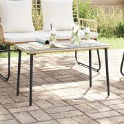 vidaXL Trädgårdsbord Naturfärg 80 x 40 x 45.5 cm Poly rattan