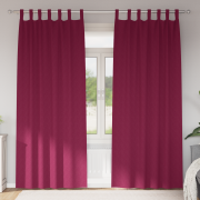 vidaXL Gardiner med gardiner 2 pcs Vinröd 260 x 140 cm Polyester