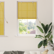 vidaXL Fönsterpersienner & Gardiner med gardiner Gul 80 x 160 cm Bambu