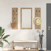 vidaXL Väggmonterad Klädhängare artisan ek 96 x 1.5 x 90 cm