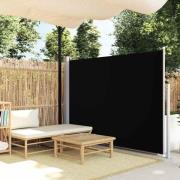 vidaXL Infällbar sidomarkis 160 x 500 cm svart