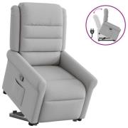 vidaXL Reclinerfåtölj med uppresningshjälp molngrå tyg