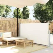 vidaXL Infällbar sidomarkis 120x500 cm gräddvit
