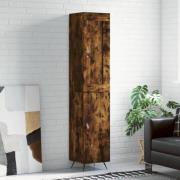 vidaXL Högskåp rökfärgad ek 34,5x34x180 cm konstruerat trä