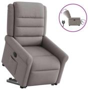 vidaXL Elektrisk reclinerfåtölj med uppresningshjälp taupe tyg