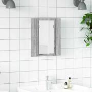 vidaXL Spegelskåp för badrum LED grå sonoma 40x12x45cm konstruerat trä