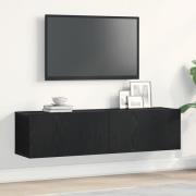 vidaXL TV-bänk svart ek 120x30x30,5 cm konstruerat trä
