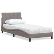 vidaXL Bed with Mattress "Hanko" Taupe 80x200 cm Fabric