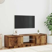 vidaXL TV-bänk med LED-lampor åldrat trä 140x40x36cm konstruerat trä
