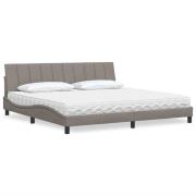 vidaXL Bed with Mattress "Hanko" Taupe 200x200 cm Fabric
