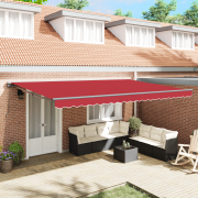 vidaXL Utfällbar markis Röd 500x300 cm