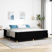vidaXL Sängram med madrass Svart 200 x 200 cm tyg