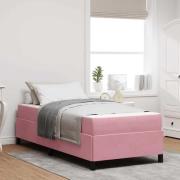 vidaXL Sängram med madrass Rosa 80 x 200 cm tyg