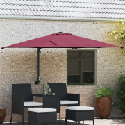 vidaXL Trädgårdsparasol Vinröd 248.5 x 247.5 x 160 cm tyg