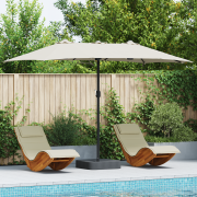 vidaXL Trädgårdsparasol Sand 385 x 209 x 244 cm tyg