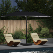 vidaXL Trädgårdsparasol Antracit 385 x 209 x 244 cm tyg