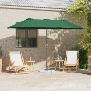 vidaXL Trädgårdsparasol Grön 380 x 196 x 235 cm Pulverlackerad stål