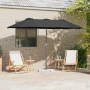 vidaXL Trädgårdsparasol Svart 380 x 196 x 235 cm Pulverlackerad stål