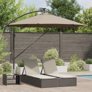 vidaXL Cantilever bananparasol med lås Taupe 294 x 294 x 248 cm