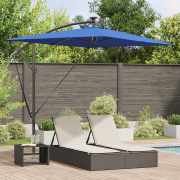 vidaXL Cantilever bananparasol med lås Blå 294 x 200 x 254 cm