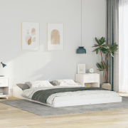 vidaXL Sängram Vit 140 x 200 cm Massiv furu