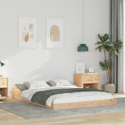 vidaXL Sängram Brun 140 x 190 cm Massiv furu