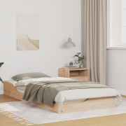vidaXL Sängram Brun 90 x 200 cm Massiv furu